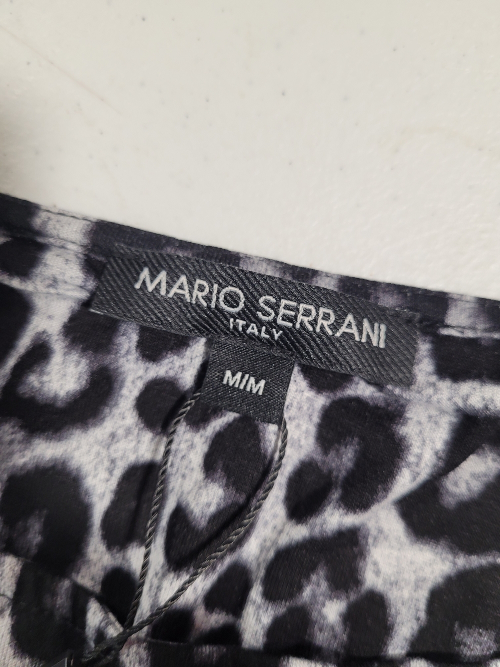 Mario Serrani Black & White Leopard-Print Long Sleeve Top - Picture 2 of 4